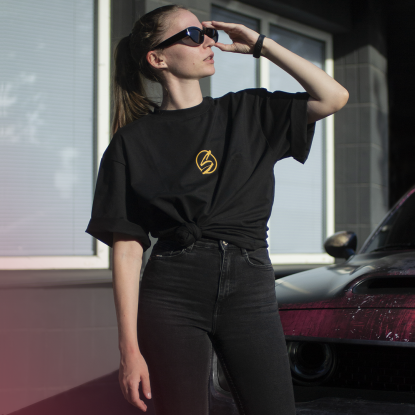 Футболка оверсайз «Automotive Club» Carbon Black/Yellow