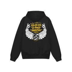 Худі оверсайз «We Are Here To Make Me Memories» Carbon Black/Yellow, р.S