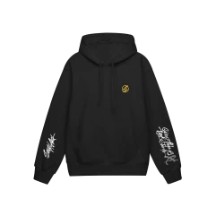 Худі оверсайз «We Are Here To Make Me Memories» Carbon Black/Yellow, р.S