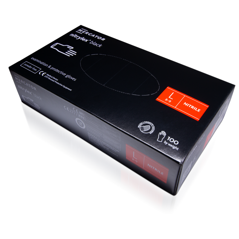 Рукавички нітрилові Nitrylex Black в ас. Чорні (100 шт)
