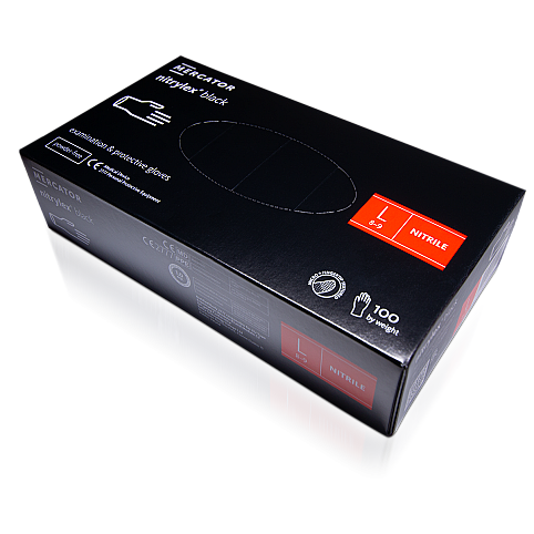 Рукавички нітрилові Nitrylex Black в ас. Чорні (100 шт)